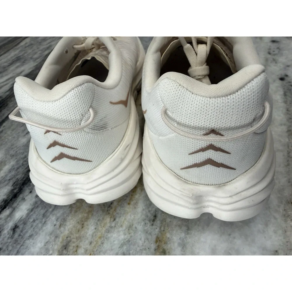 Hoka Rincon 3 Rose Gold with Metallic Rose Gold Branding Women's 7